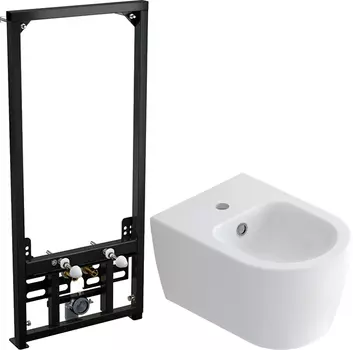 Комплект Биде подвесное STWORKI Ноттвиль K3106-2605 + Система инсталляции для биде AlcaPlast A105/1120