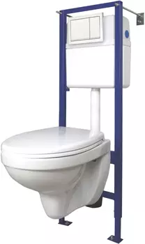 Комплект Cersanit Delfi SET-DEL/Vec/TPL/En-Wh-w подвесной унитаз Delfi + инсталляция Vector + кнопка смыва Enter