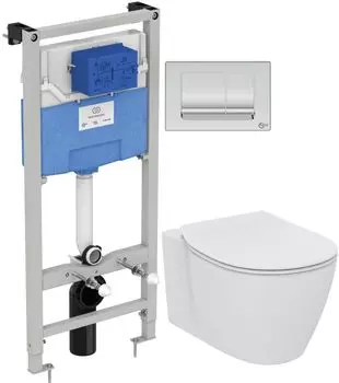 Комплект Ideal Standard Connect AquaBlade E212701 унитаз + инсталляция с кнопкой смыва