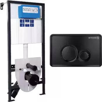 Комплект инсталляции Bettoserb Sava Fix SET40006459 с кнопкой черной матовой