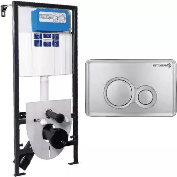 Комплект инсталляции Bettoserb Sava Fix SET40006464 с кнопкой хром матовый