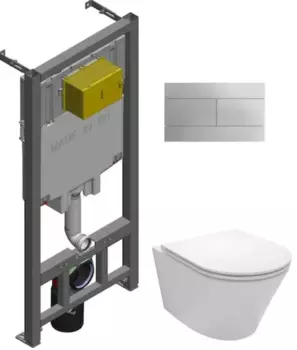 Комплект Jacob Delafon Rodin+ E21751RU-00 подвесной унитаз + инсталляция + кнопка