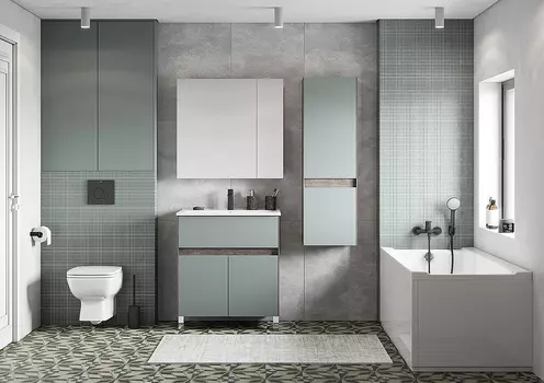 Комплект мебели Aquaton Форест 75 зеленый-темное дерево