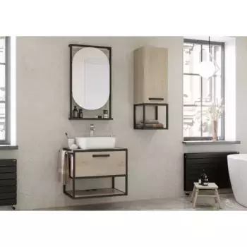 Комплект мебели Aquaton Лофт Фабрик 65 с раковиной Одри 42 светлое дерево