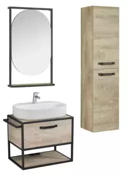 Комплект мебели Aquaton Лофт Фабрик 65 с раковиной Одри 62 светлое дерево