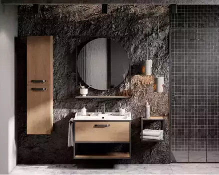 Комплект мебели Aquaton Лофт Фабрик 80 с раковиной Фабиа 80 светлое дерево