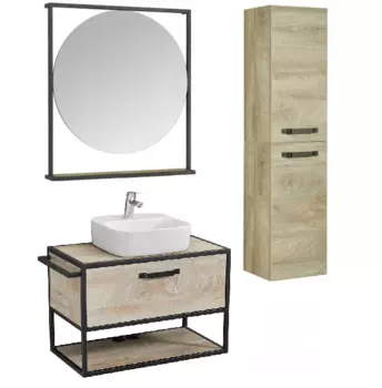 Комплект мебели Aquaton Лофт Фабрик 80 с раковиной Одри 42 светлое дерево