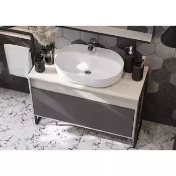 Комплект мебели Aquaton Лофт Урбан 100 светлое дерево-серый