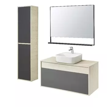 Комплект мебели Aquaton Лофт Урбан 100 светлое дерево-серый