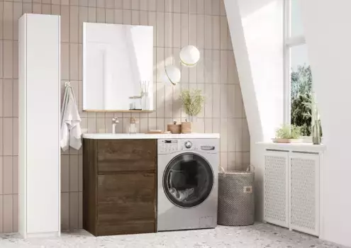 Комплект мебели Aquaton Лондри 60 темное дерево