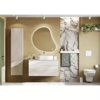 Комплект мебели Aquaton Марбл 100 белый-серый