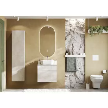 Комплект мебели Aquaton Марбл 60 белый-серый