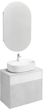 Комплект мебели Aquaton Марбл 80 белый-серый