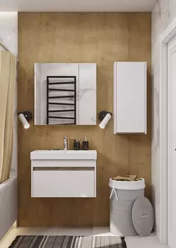 Комплект мебели Aquaton Марти 55 белый-светлое дерево