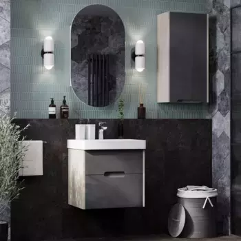 Комплект мебели Aquaton Оливия 55 светлое дерево-серый