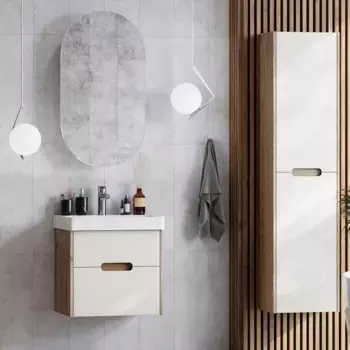 Комплект мебели Aquaton Оливия 55 светлое дерево-бежевый