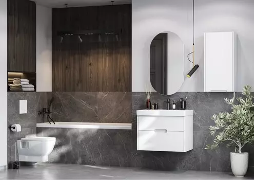 Комплект мебели Aquaton Оливия 70 белый матовый