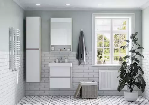 Комплект мебели Aquaton Сканди 55 белый - светлое дерево