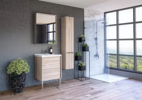 Комплект мебели Aquaton Стоун 60 светлое дерево