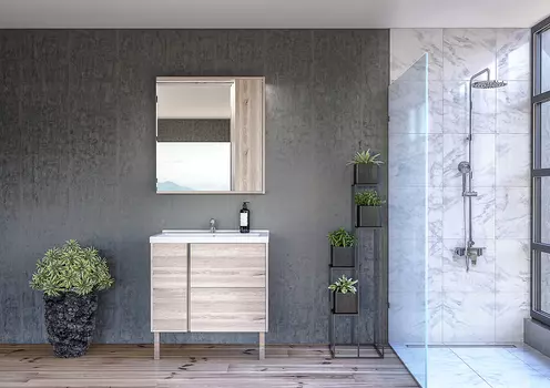 Комплект мебели Aquaton Стоун 80 светлое дерево