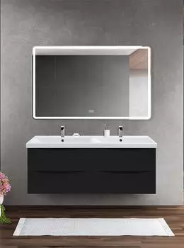 Комплект мебели BelBagno Marino-Cer 120 с двумя чашами черный