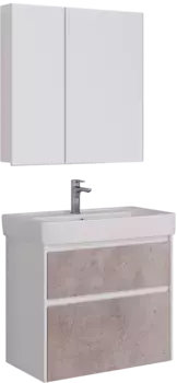 Комплект мебели Lemark Combi 100 серый, бетон, белый глянцевый