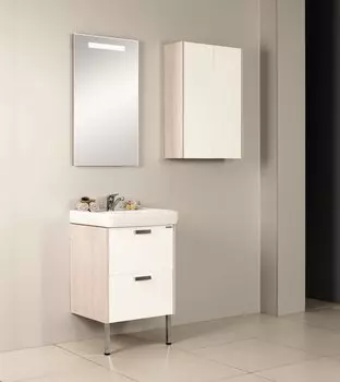 Комплект мебели напольный Aquaton Йорк 55 белый-светлое дерево