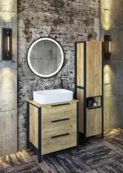 Комплект мебели напольный Sanflor Гард 70 светлое дерево, дуб крафт золотой, черный