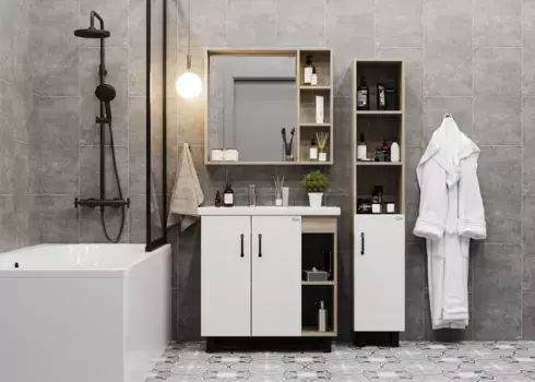 Комплект мебели Onika Тимбер 70 белый матовый-дуб сонома (107056)