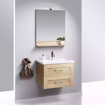 Комплект мебели подвесной Aqwella Foster 80 светлое дерево, дуб сонома