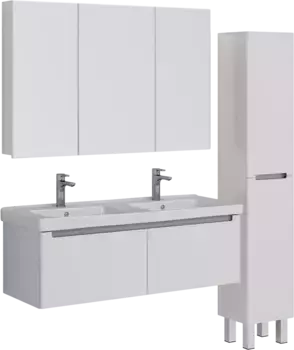 Комплект мебели подвесной Lemark Buno Mini 125 белый глянцевый