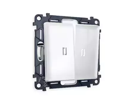 Комплект механизма 2-кл проходного выключателя с подсветкой Ambrella Volt Alfa MA104035