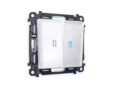 Комплект механизма 2-кл проходного выключателя с подсветкой Ambrella Volt Alfa MA104040