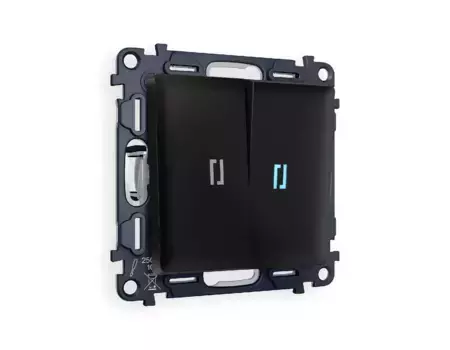Комплект механизма 2-кл проходного выключателя с подсветкой Ambrella Volt Alfa MA804040