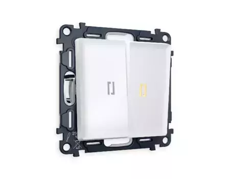 Комплект механизма 2-кл проходного выключателя с подсветкой Ambrella Volt Alfa MA124030