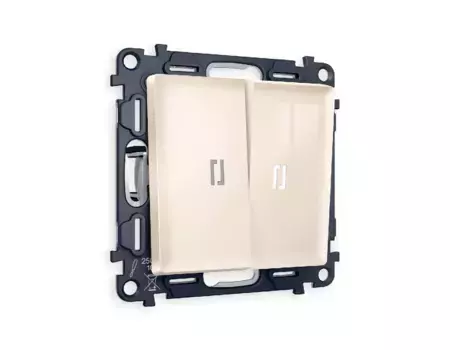 Комплект механизма 2-кл проходного выключателя с подсветкой Ambrella Volt Alfa MA304035