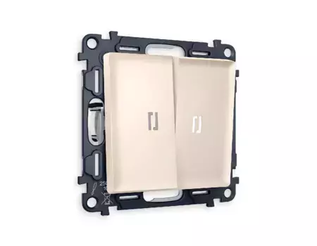 Комплект механизма 2-кл проходного выключателя с подсветкой Ambrella Volt Alfa MA324035