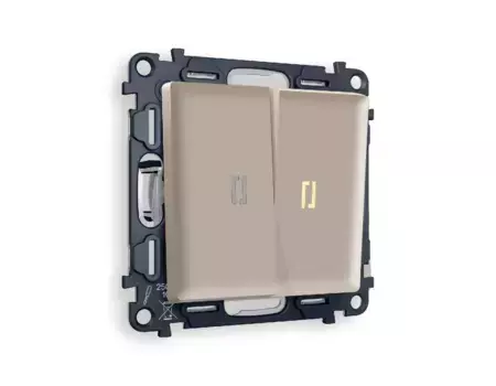 Комплект механизма 2-кл проходного выключателя с подсветкой Ambrella Volt Alfa MA364030