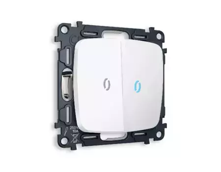 Комплект механизма 2-кл проходного выключателя с подсветкой Ambrella Volt Omega MO124040