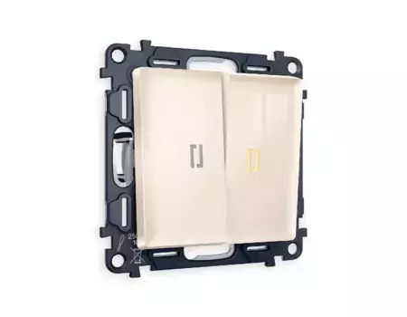 Комплект механизма 2-кл проходного выключателя с подсветкой Ambrella Volt Alfa MA304030