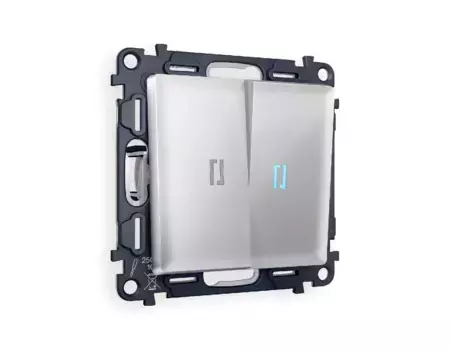 Комплект механизма 2-кл проходного выключателя с подсветкой Ambrella Volt Alfa MA404040