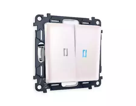 Комплект механизма 2-кл проходного выключателя с подсветкой Ambrella Volt Alfa MA204040