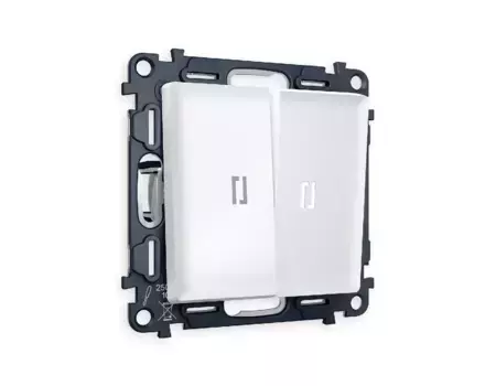 Комплект механизма 2-кл проходного выключателя с подсветкой Ambrella Volt Alfa MA124035