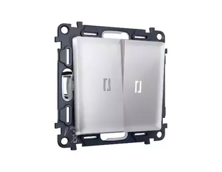 Комплект механизма 2-кл проходного выключателя с подсветкой Ambrella Volt Alfa MA404035