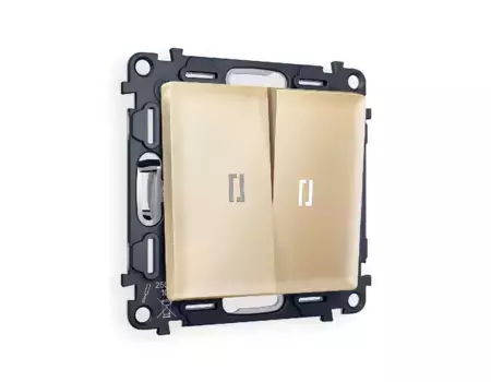 Комплект механизма 2-кл проходного выключателя с подсветкой Ambrella Volt Alfa MA604035