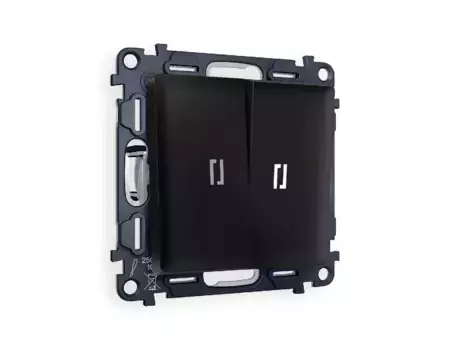 Комплект механизма 2-кл проходного выключателя с подсветкой Ambrella Volt Alfa MA804035