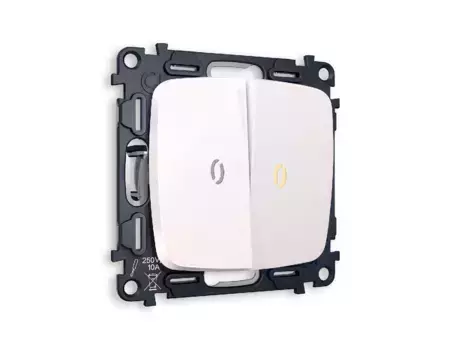 Комплект механизма 2-кл проходного выключателя с подсветкой Ambrella Volt Omega MO204030