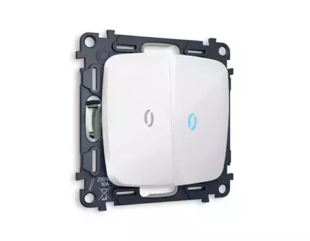 Комплект механизма 2-кл проходного выключателя с подсветкой Ambrella Volt Omega (OP1040, VM120, G29B) MO104040