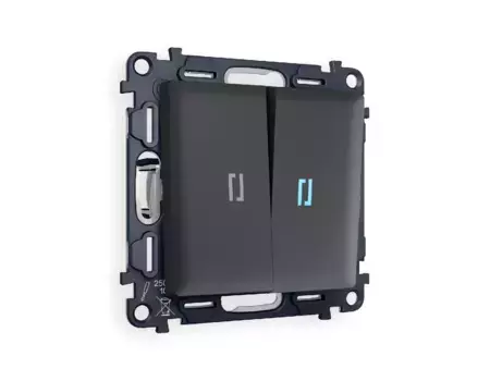 Комплект механизма 2-кл выключателя с подсветкой Ambrella Volt Alfa MA904020