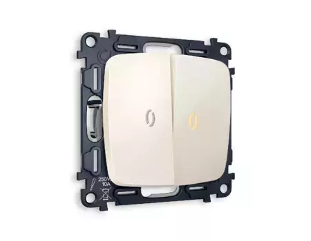 Комплект механизма 2-кл выключателя с подсветкой Ambrella Volt Omega MO304010